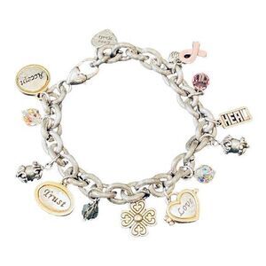 Brighton Inspirational 8” Distressed Charm Bracelet